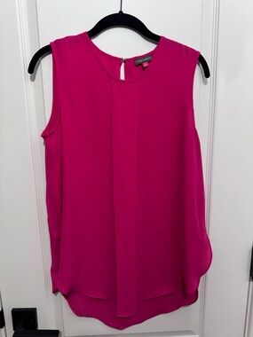 Vince Camuto Fuchsia Sleeveless Keyhole Blouse